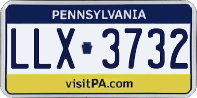 PA license plate LLX3732