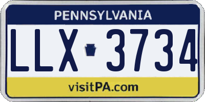PA license plate LLX3734
