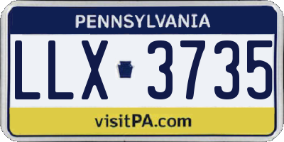 PA license plate LLX3735
