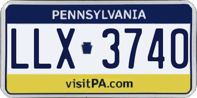 PA license plate LLX3740