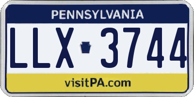 PA license plate LLX3744