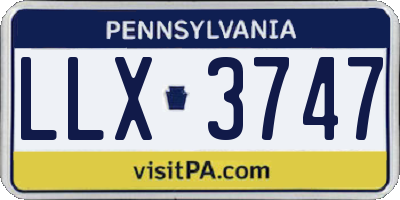 PA license plate LLX3747