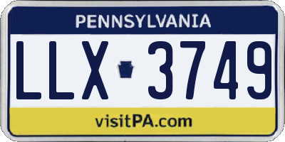 PA license plate LLX3749