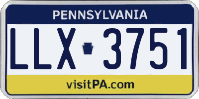 PA license plate LLX3751