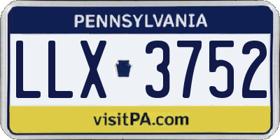 PA license plate LLX3752
