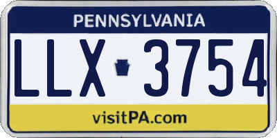 PA license plate LLX3754