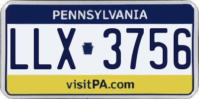 PA license plate LLX3756