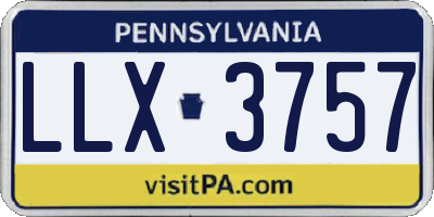 PA license plate LLX3757