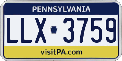 PA license plate LLX3759