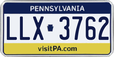 PA license plate LLX3762