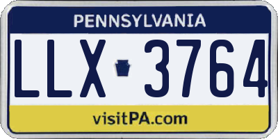 PA license plate LLX3764