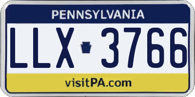 PA license plate LLX3766