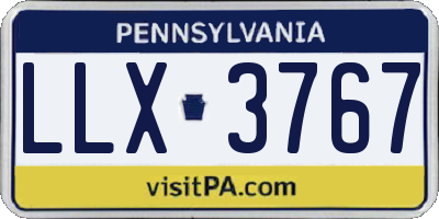 PA license plate LLX3767