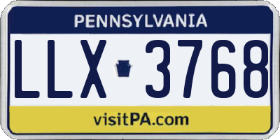 PA license plate LLX3768