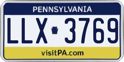 PA license plate LLX3769