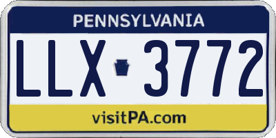 PA license plate LLX3772
