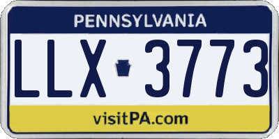 PA license plate LLX3773