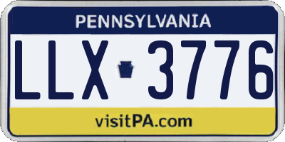 PA license plate LLX3776