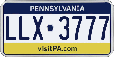 PA license plate LLX3777