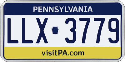 PA license plate LLX3779