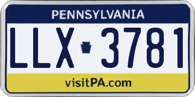 PA license plate LLX3781