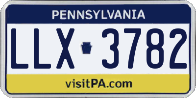 PA license plate LLX3782