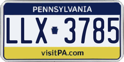 PA license plate LLX3785