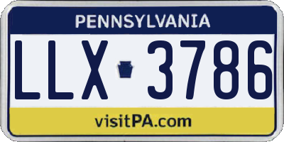 PA license plate LLX3786