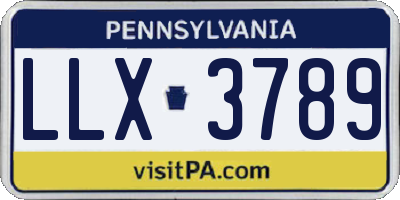 PA license plate LLX3789