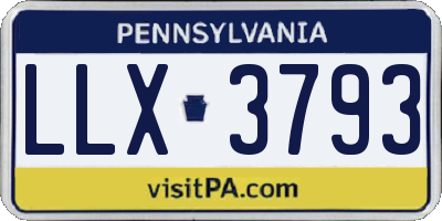 PA license plate LLX3793