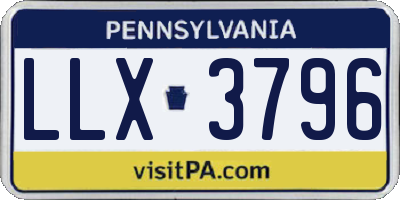 PA license plate LLX3796