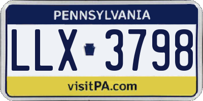 PA license plate LLX3798