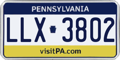 PA license plate LLX3802