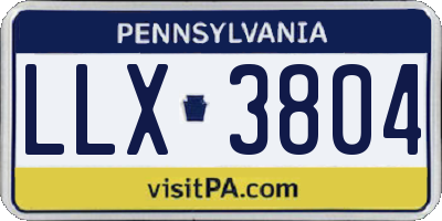 PA license plate LLX3804