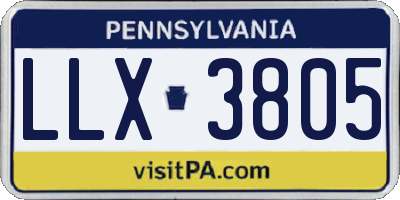 PA license plate LLX3805