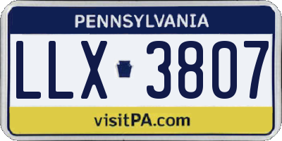 PA license plate LLX3807
