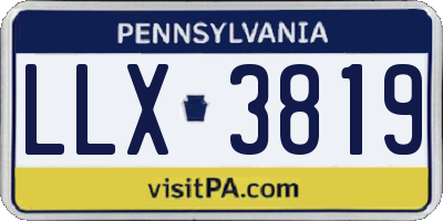 PA license plate LLX3819