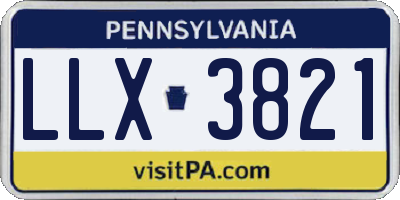PA license plate LLX3821
