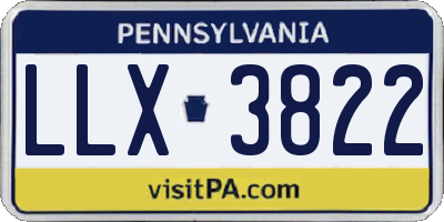 PA license plate LLX3822