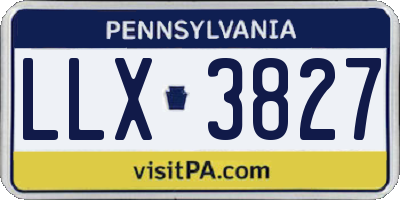 PA license plate LLX3827