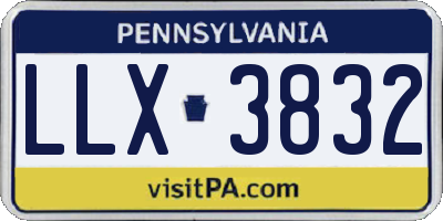 PA license plate LLX3832
