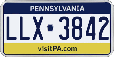 PA license plate LLX3842
