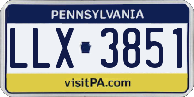PA license plate LLX3851