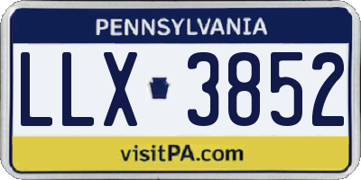 PA license plate LLX3852