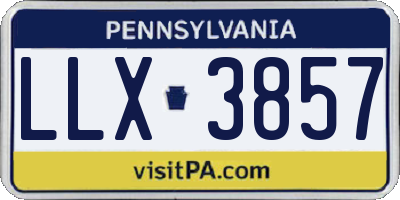 PA license plate LLX3857