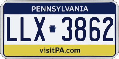 PA license plate LLX3862
