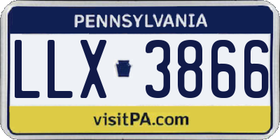 PA license plate LLX3866