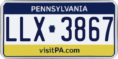 PA license plate LLX3867
