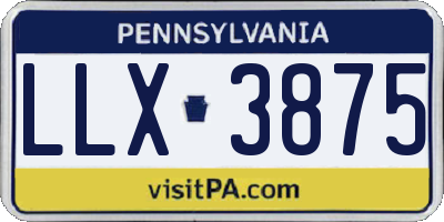 PA license plate LLX3875