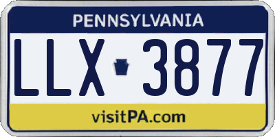 PA license plate LLX3877